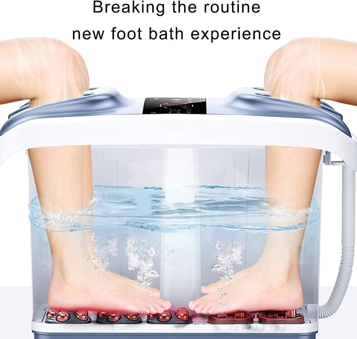 Foot Spa Bath Massager with Heat, Bubble Jets and 6 Electric Long Massage Rollers B46379