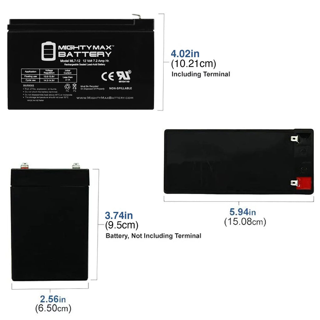 12V 7.2AH SLA Replacement + 12V Charger X202595