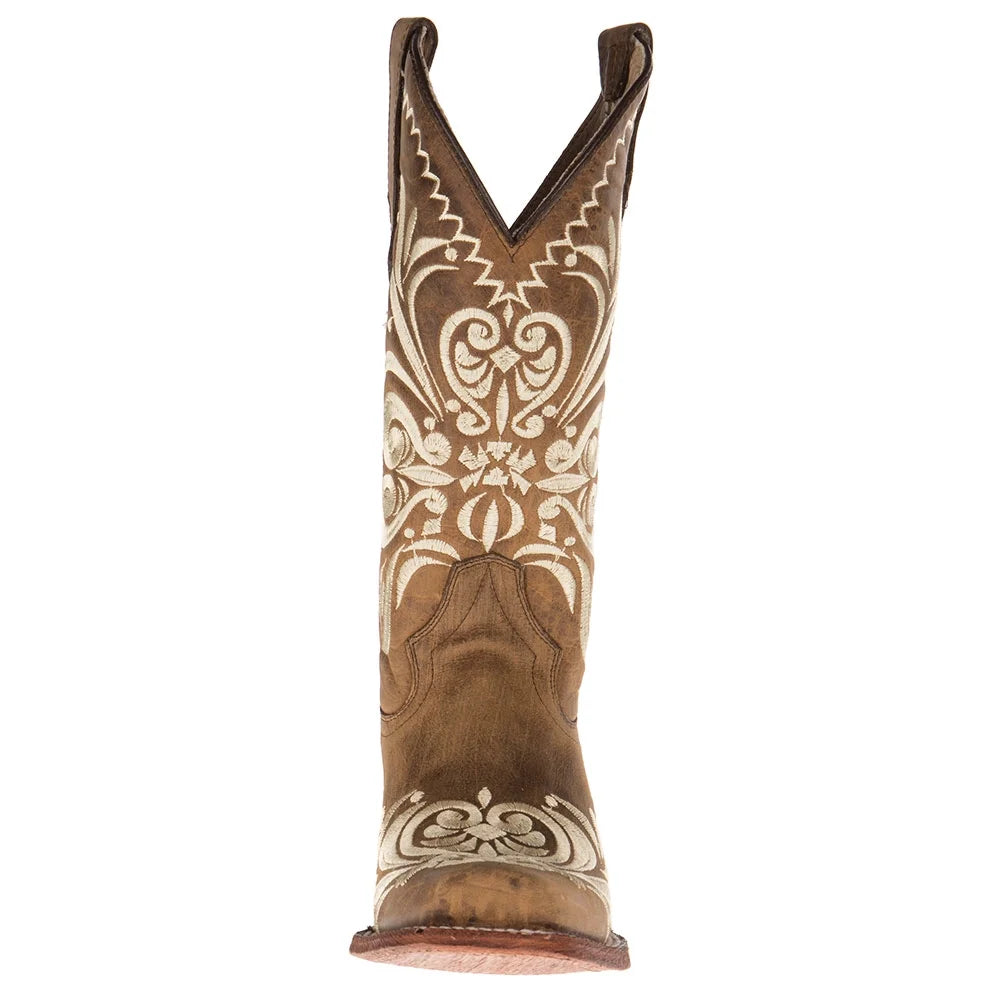Tan Square Toe Boots Z415