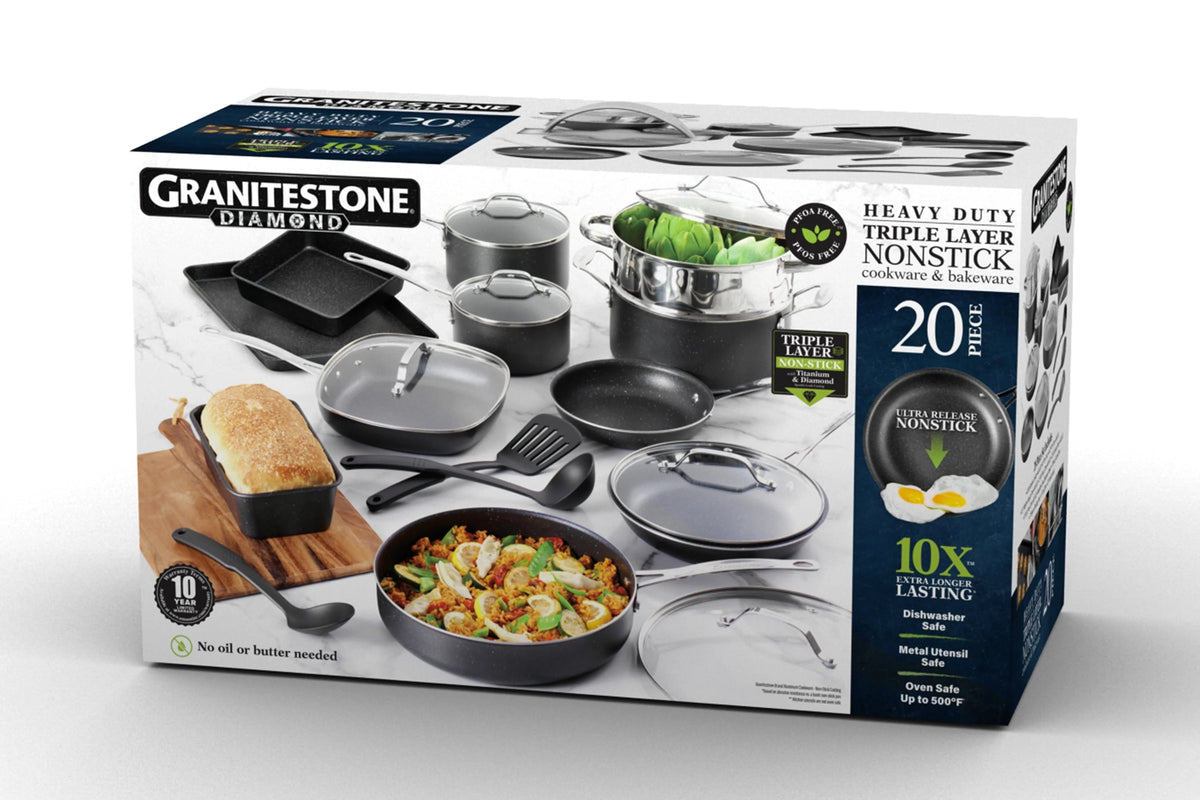 20 Piece Nonstick Blue Cookware Bakeware Set X9340