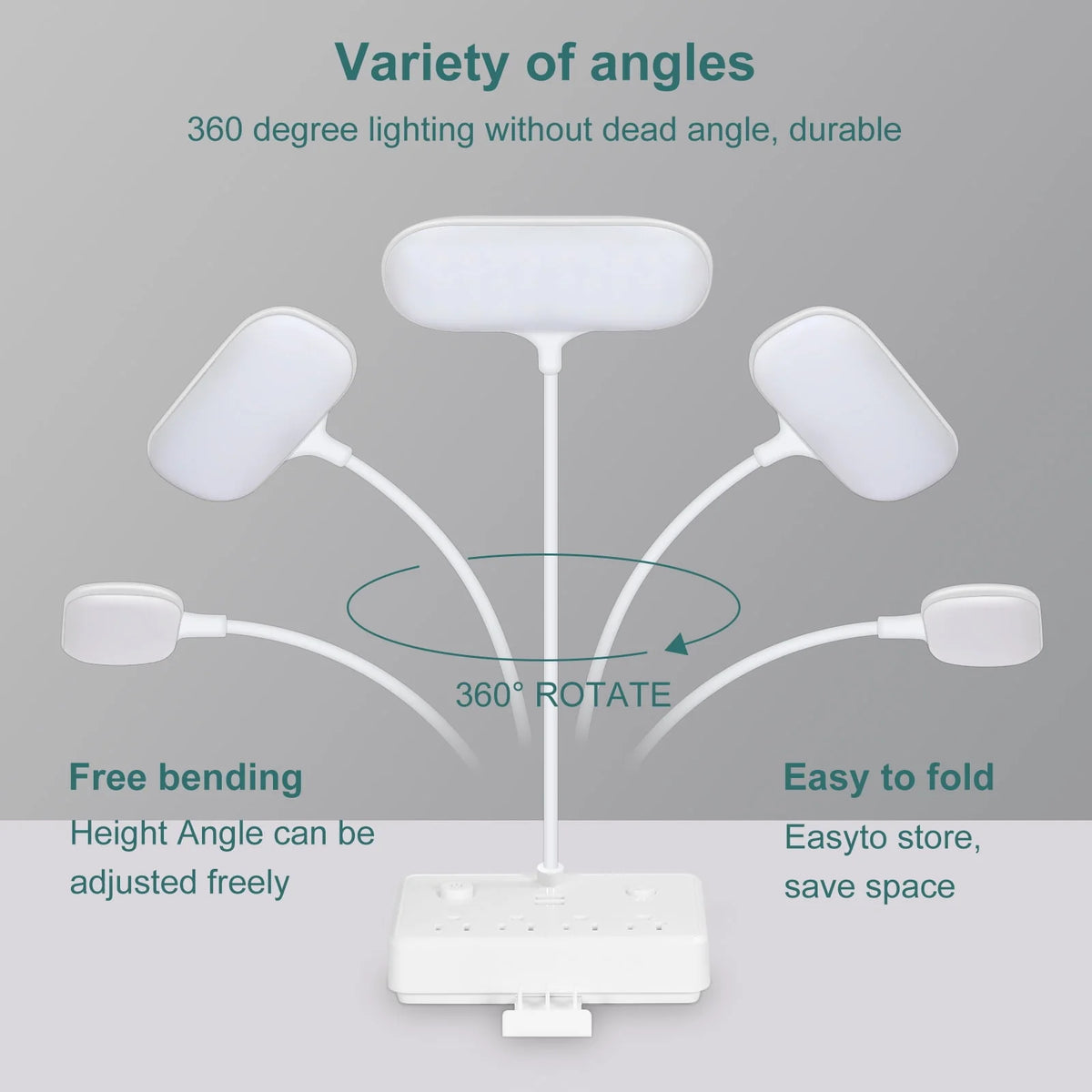 LED Desk Lamp with 2 USB Charging Port and 4 AC Outlets F22667