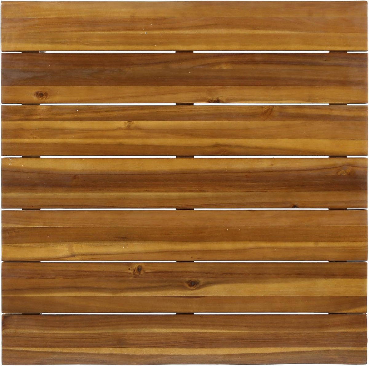 Teak Finish Acacia Wood Coffee Table with Iron Frame T64596