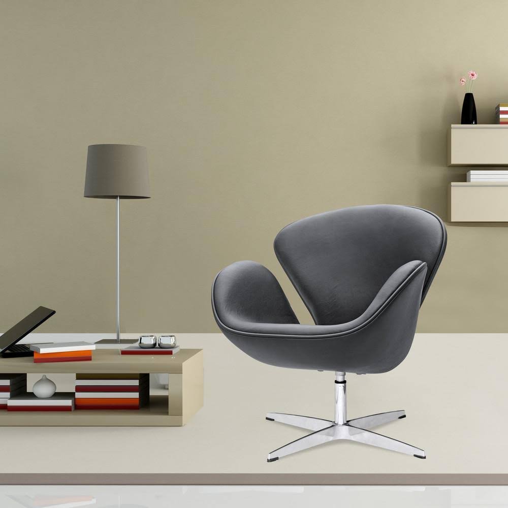 White Leather Swan Chair H7885