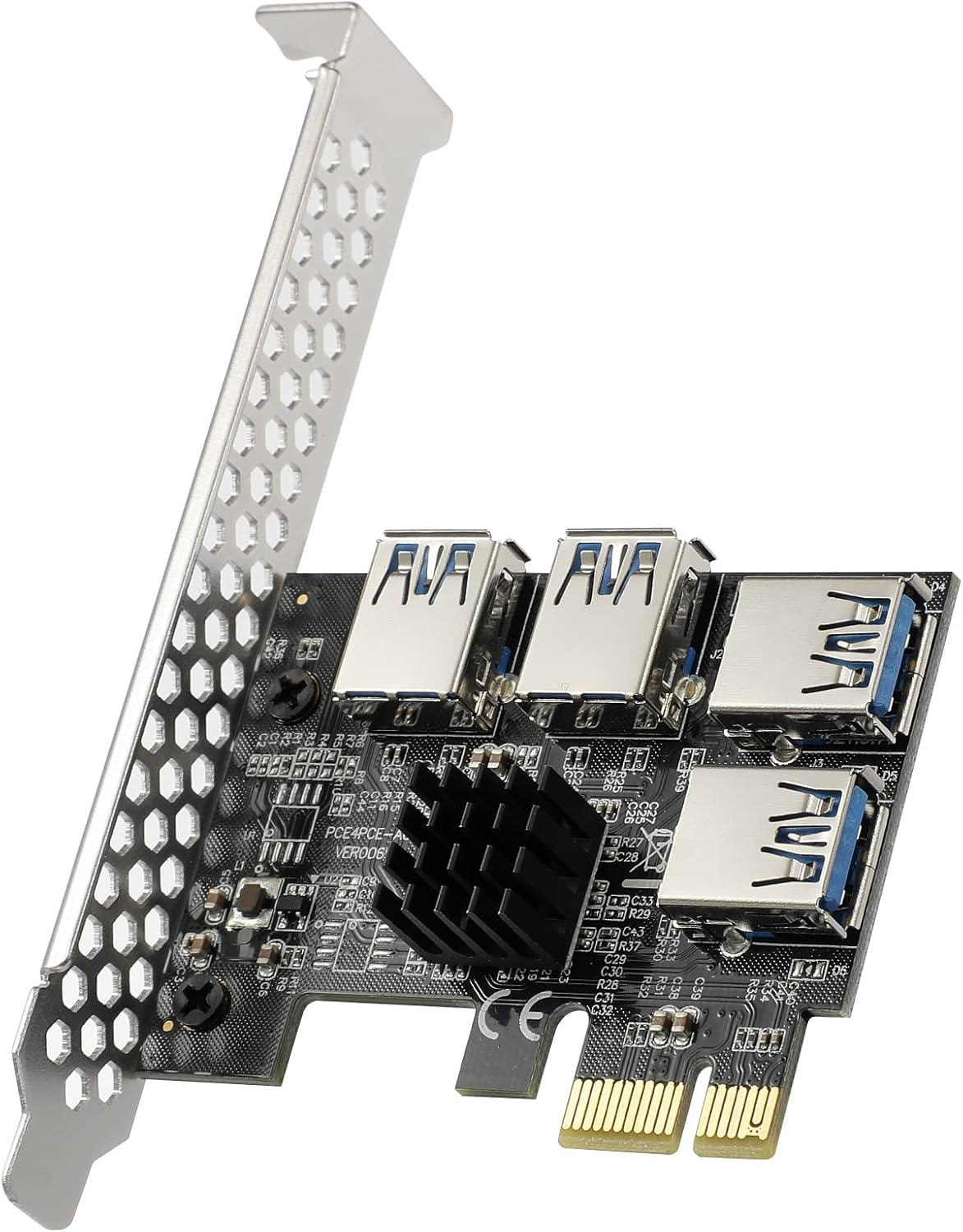 Black PCIe Riser Card 6-Pieces D335