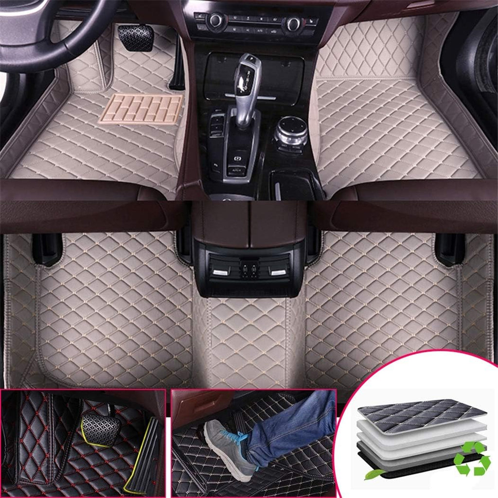 Black Beige Custom Car Floor Mats for Honda Civic U886