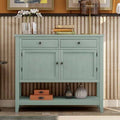 Retro Green Console Table with 2 Drawers, 2 Cabinets and 1 Shelf G542053