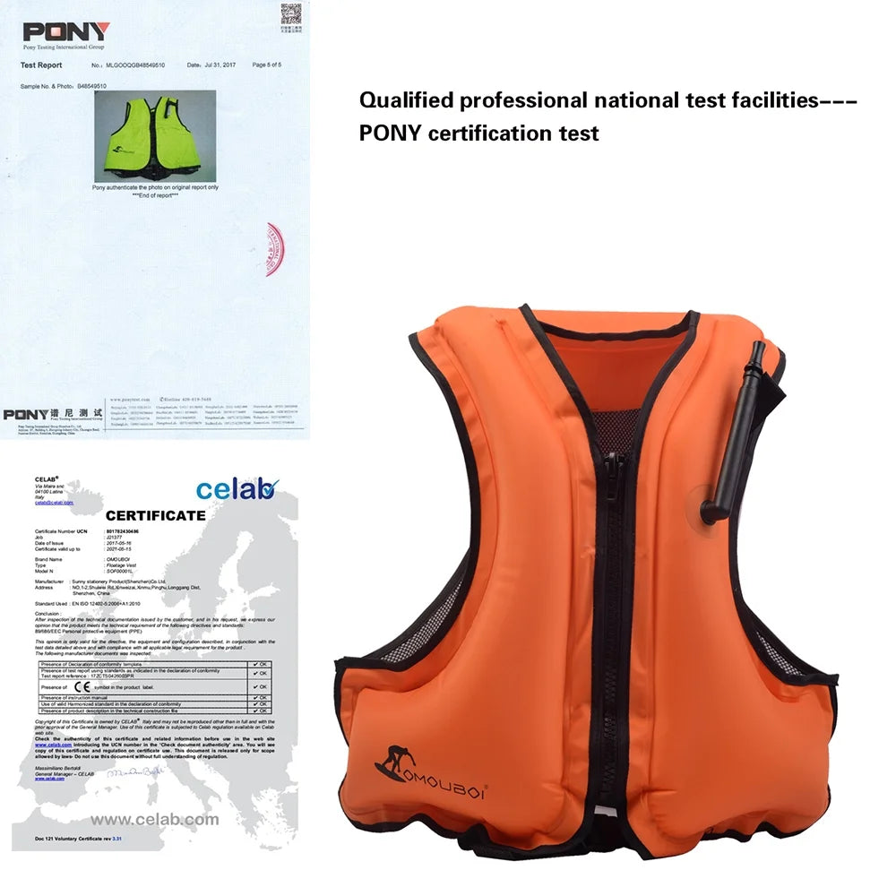 Inflatable Swim Vest Life Jacket Z730
