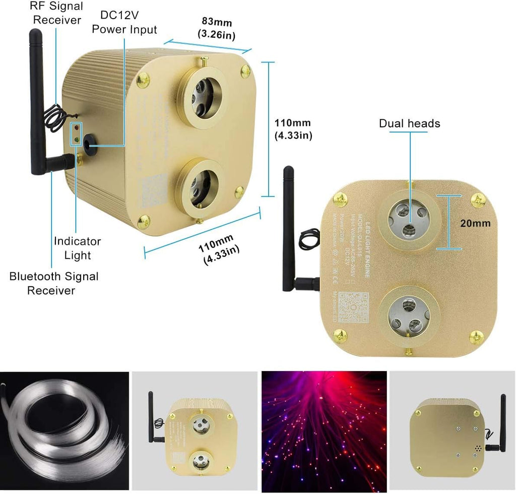 20w Fiber Optic Ceiling Lighting Kit 1100pcs 13.1ft RGBW L878