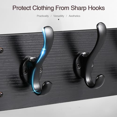 Rustic Wall Mount Coat Rack with 10 Hooks Y683861