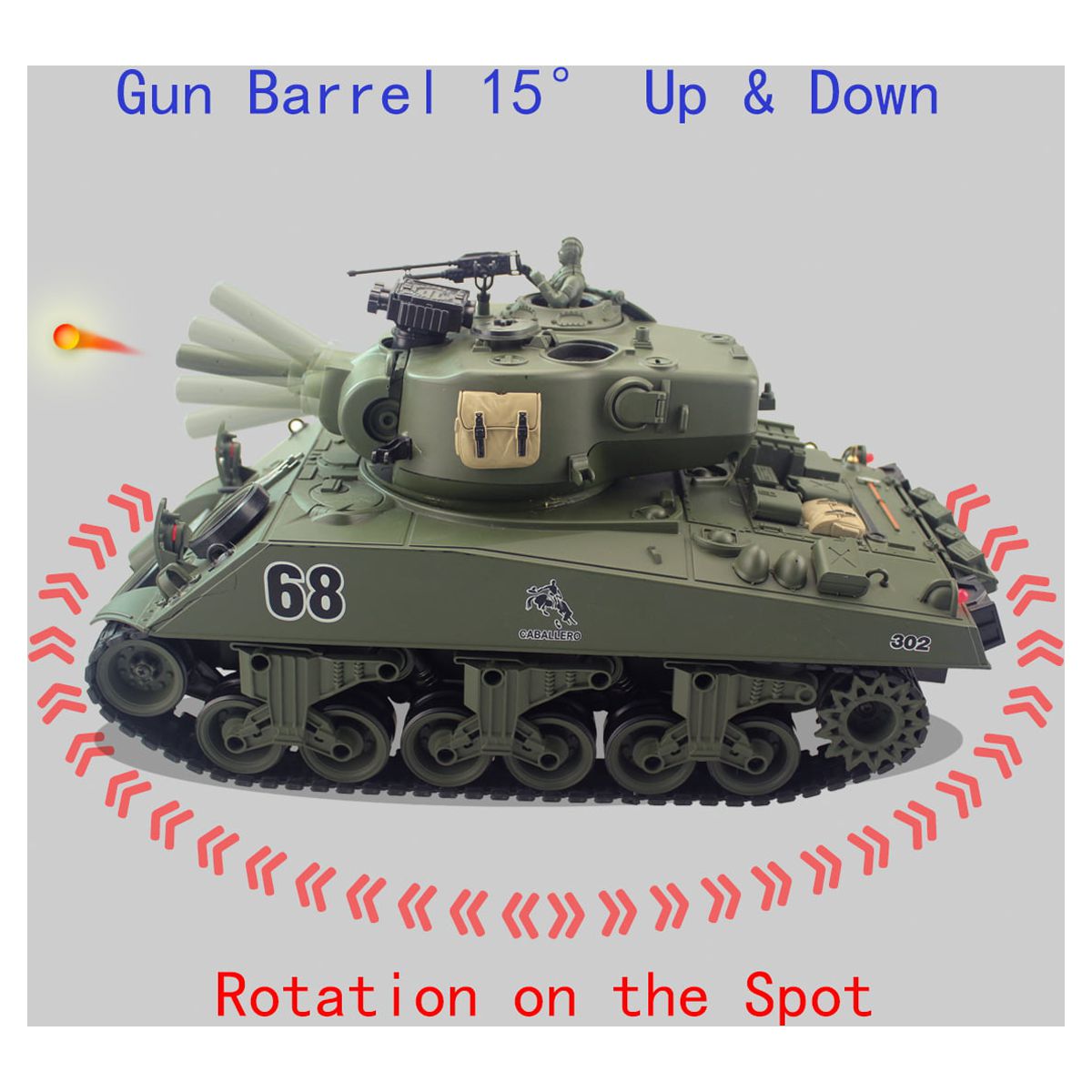 1/20 RC Shooting Ball Tank Toys with 100 BB Bullets M150