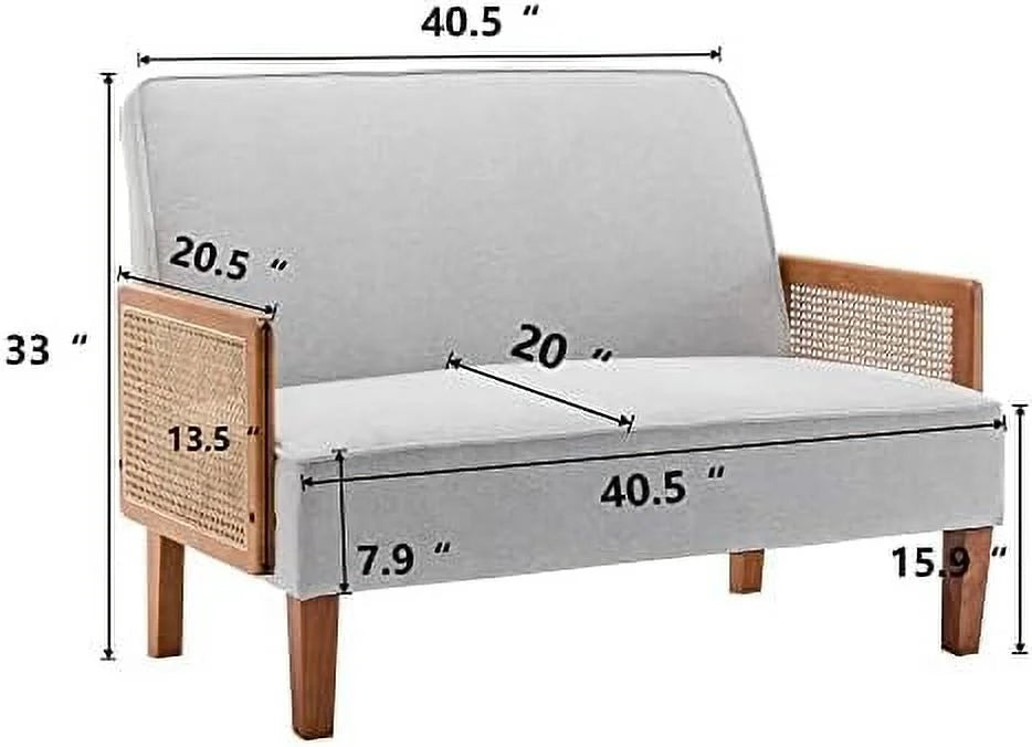 Light Gray Upholstered Small Loveseat Sofa C11439