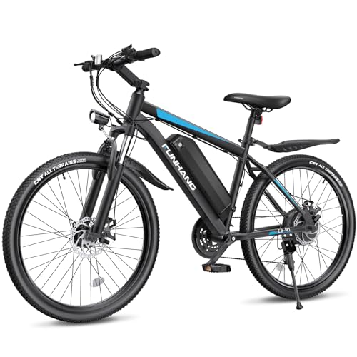 26'' 1000W Peak Electric Mountain Bike with 48V 374.4WH Removable Battery, 21-Speed F1369