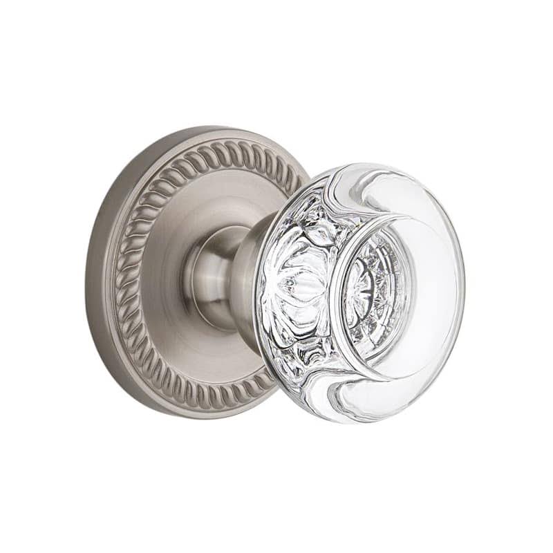 Bordeaux Crystal Knob in Satin Nickel Z900