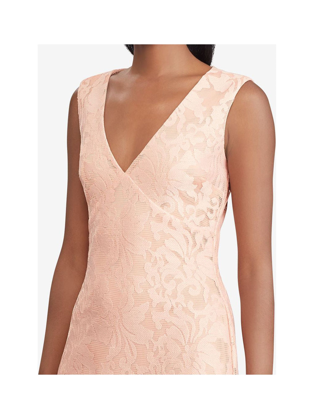 Pink Sleeveless V Neck Maxi Formal Dress I304125