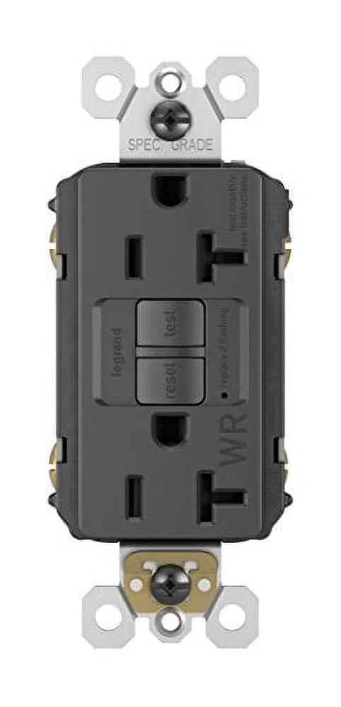 20 Amp Tamper Resistant GFCI Outlet, Black I444274