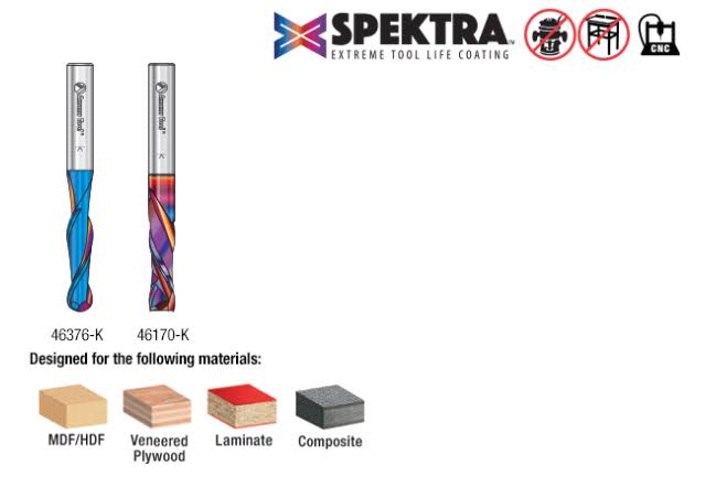 2-pc Solid Carbide CNC Router Bit Pack, 1/4 inch Shank U262