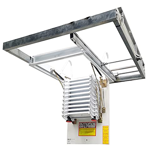White 13 Steps Retractable Attic Ladder C52705