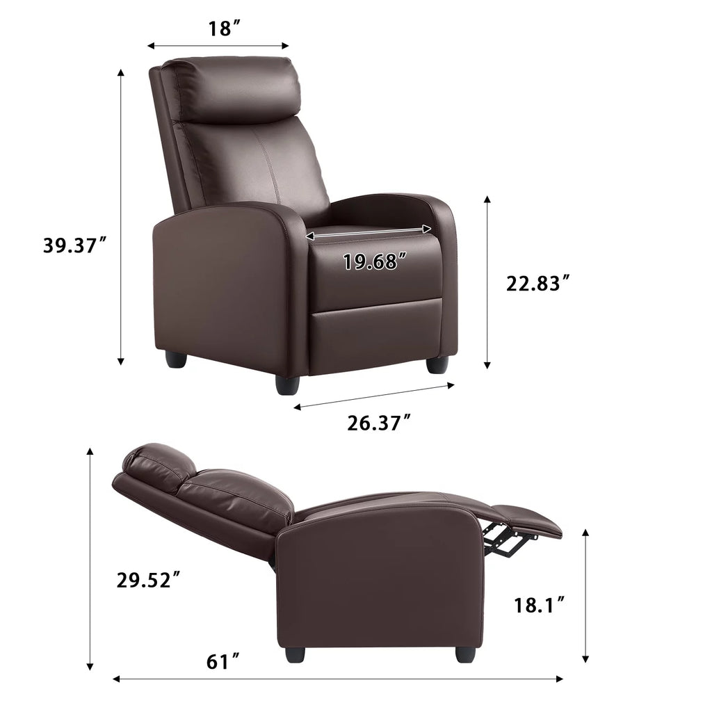Brown PU Leather Recliner Chair R902073
