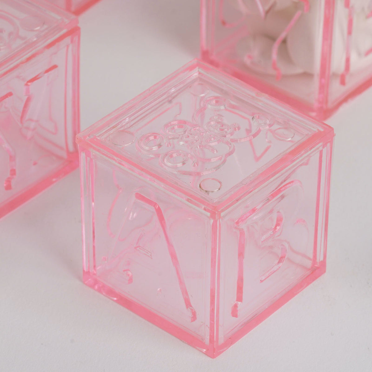 Pink Fillable Baby Blocks Party Favor Gift - 12/pk D551569