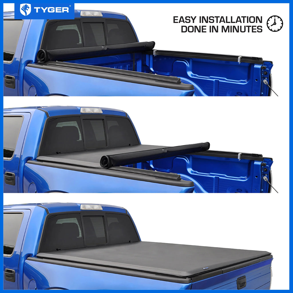 Soft Roll-up Truck Bed Tonneau Cover for 2016-2023 Toyota Tacoma 5' Bed Vinyl W218