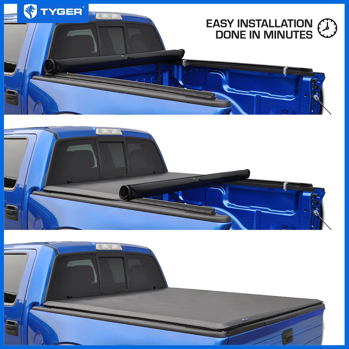Soft Roll-up Truck Bed Tonneau Cover for 2016-2023 Toyota Tacoma 5' Bed Vinyl W218