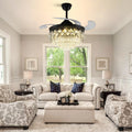 Black 42 inch LED Ceiling Fan with Lights and Remote I892194