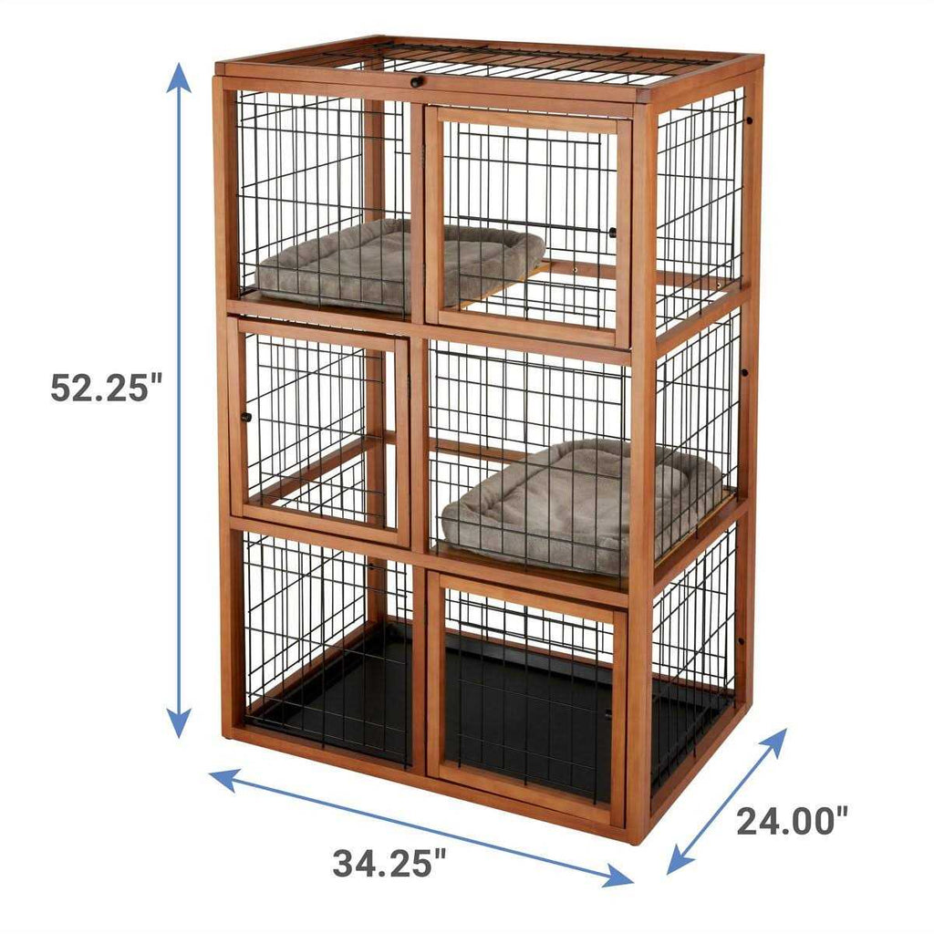 Collapsible Wood & Wire Cat Playpen J409