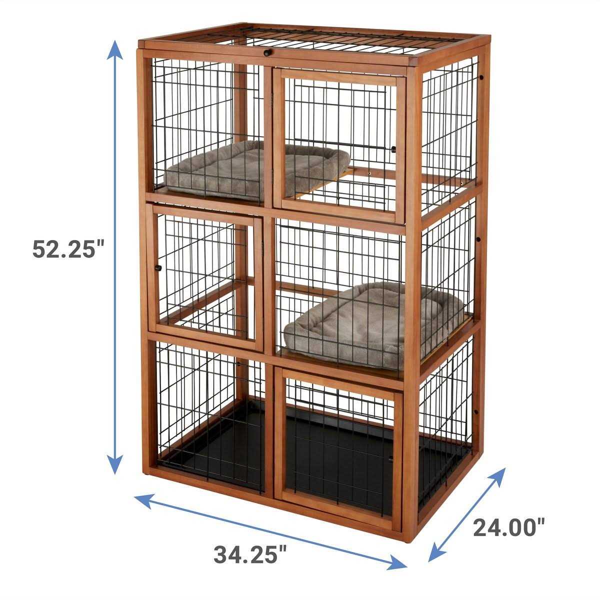 Collapsible Wood & Wire Cat Playpen J409