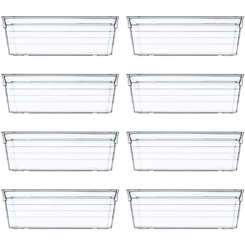 Set of 8 Clear Plastic Drawer Organizer Tray U237