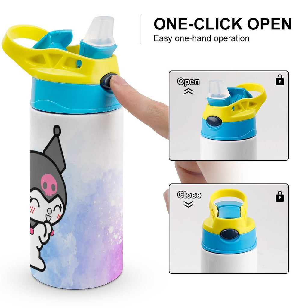 Stainless Steel Vacuum Insulated Children's Water Bottle With Straw V58712
