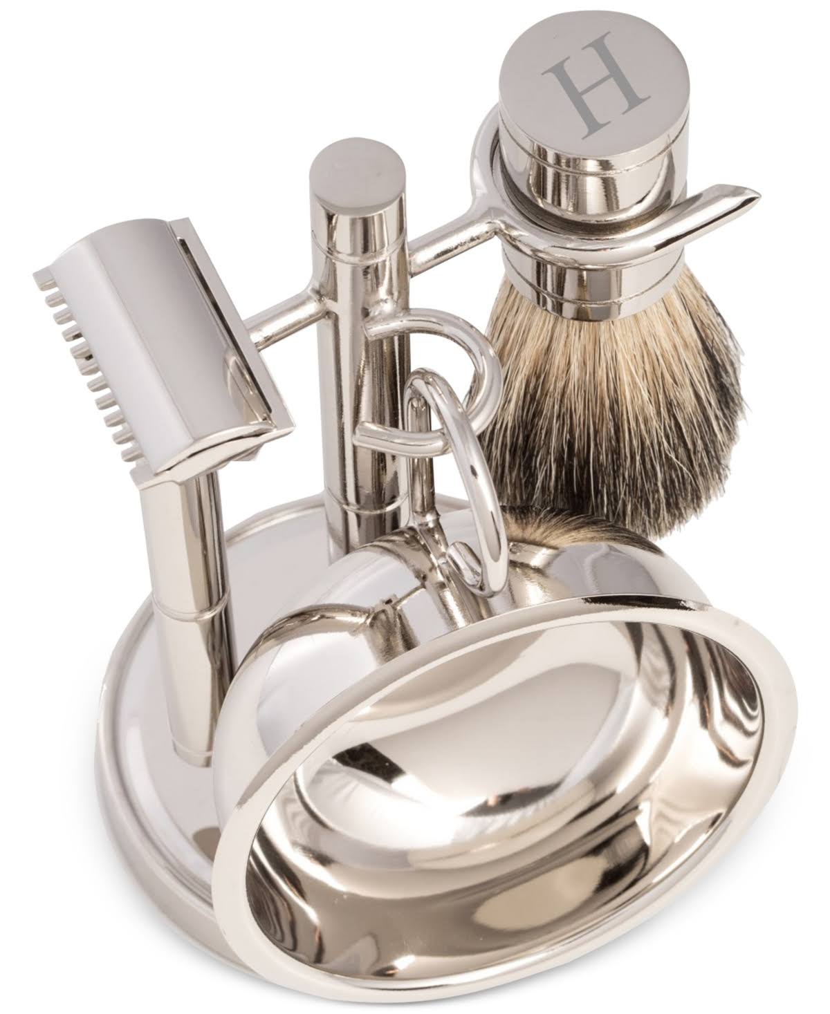 Chrome Safety Razor & Brush Set U48647