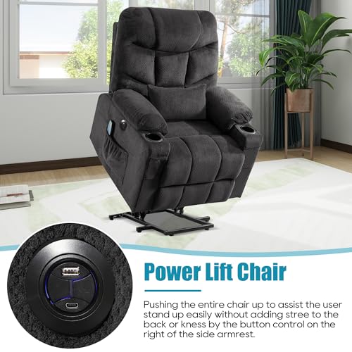 Power Lift Recliner Chair with Heat and Massage and USB Port C991549