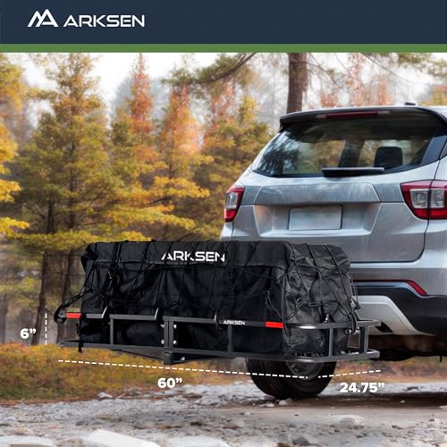 Black Folding Hitch Mount Cargo Rack Carrier 500 Lbs Capacity 2 Inch Receiver Q305