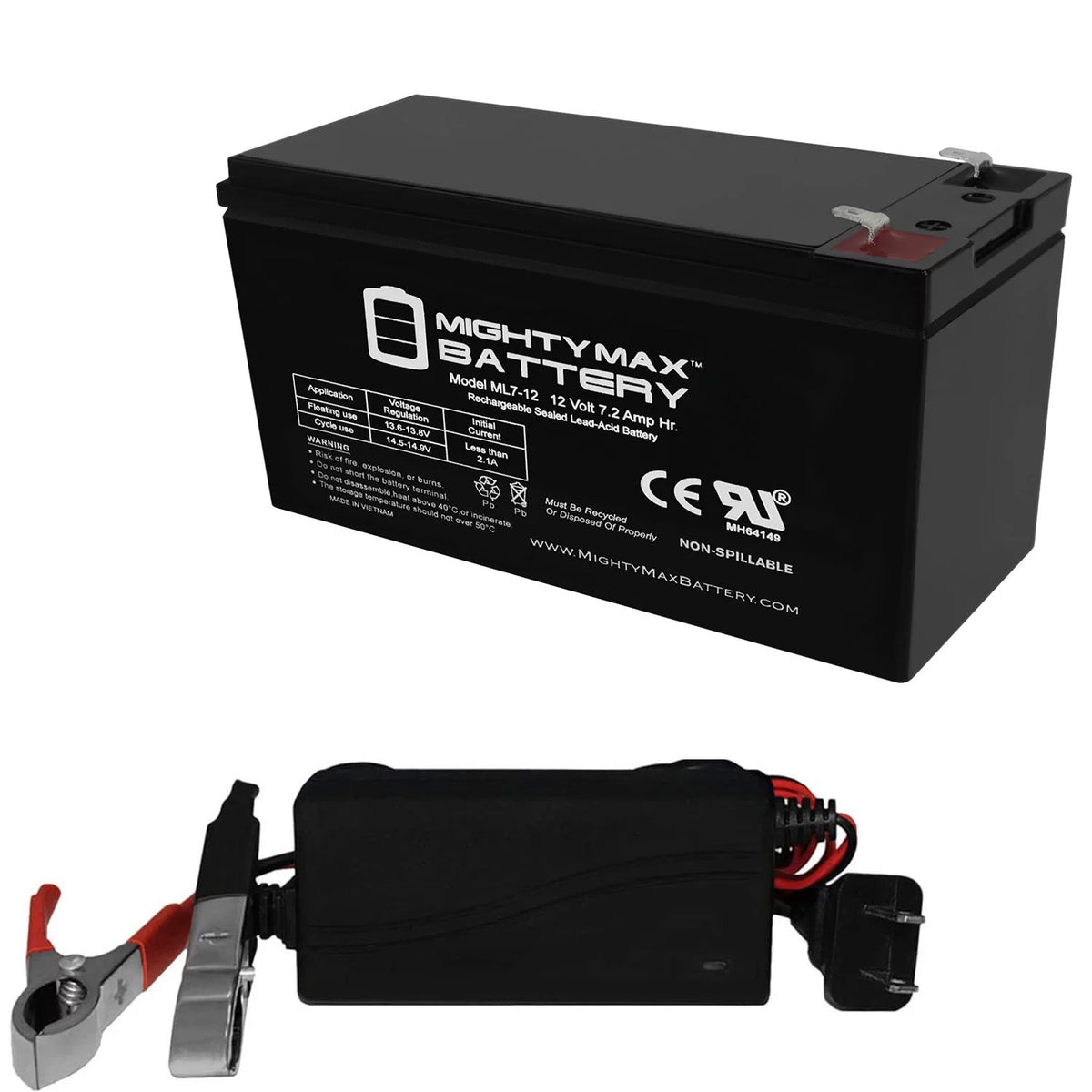 12V 7.2AH SLA Replacement + 12V Charger X202595