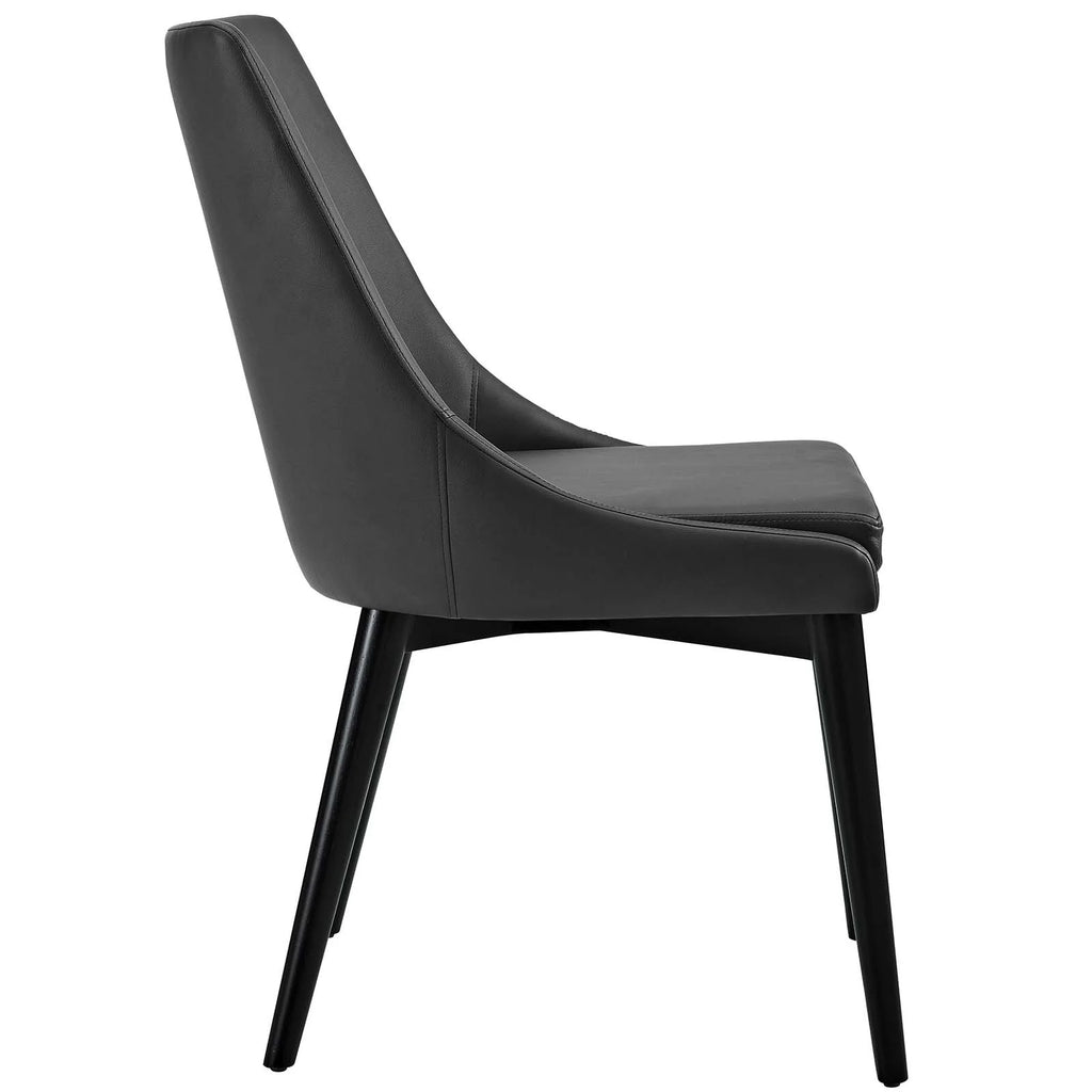 Vegan Leather Dining Chair in Black N374154