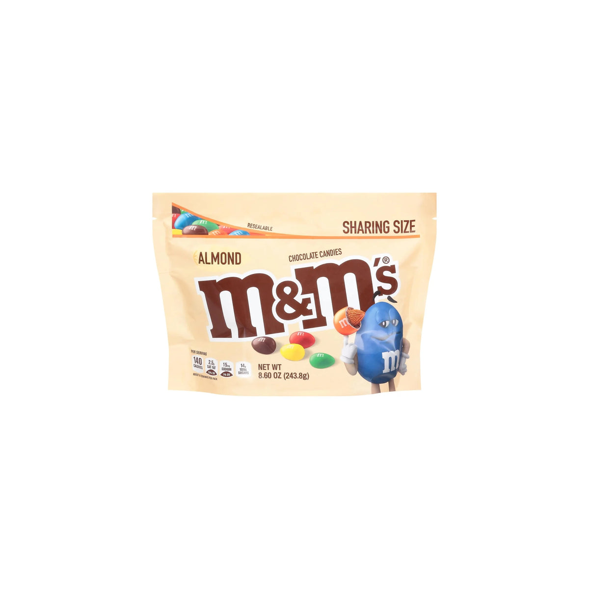 M&M'S Almond Milk Chocolate Easter Candy 8.6 oz Bag Pack of 6 W7367