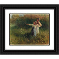 Black Ornate Wood Framed Double Matted Art Print K54757