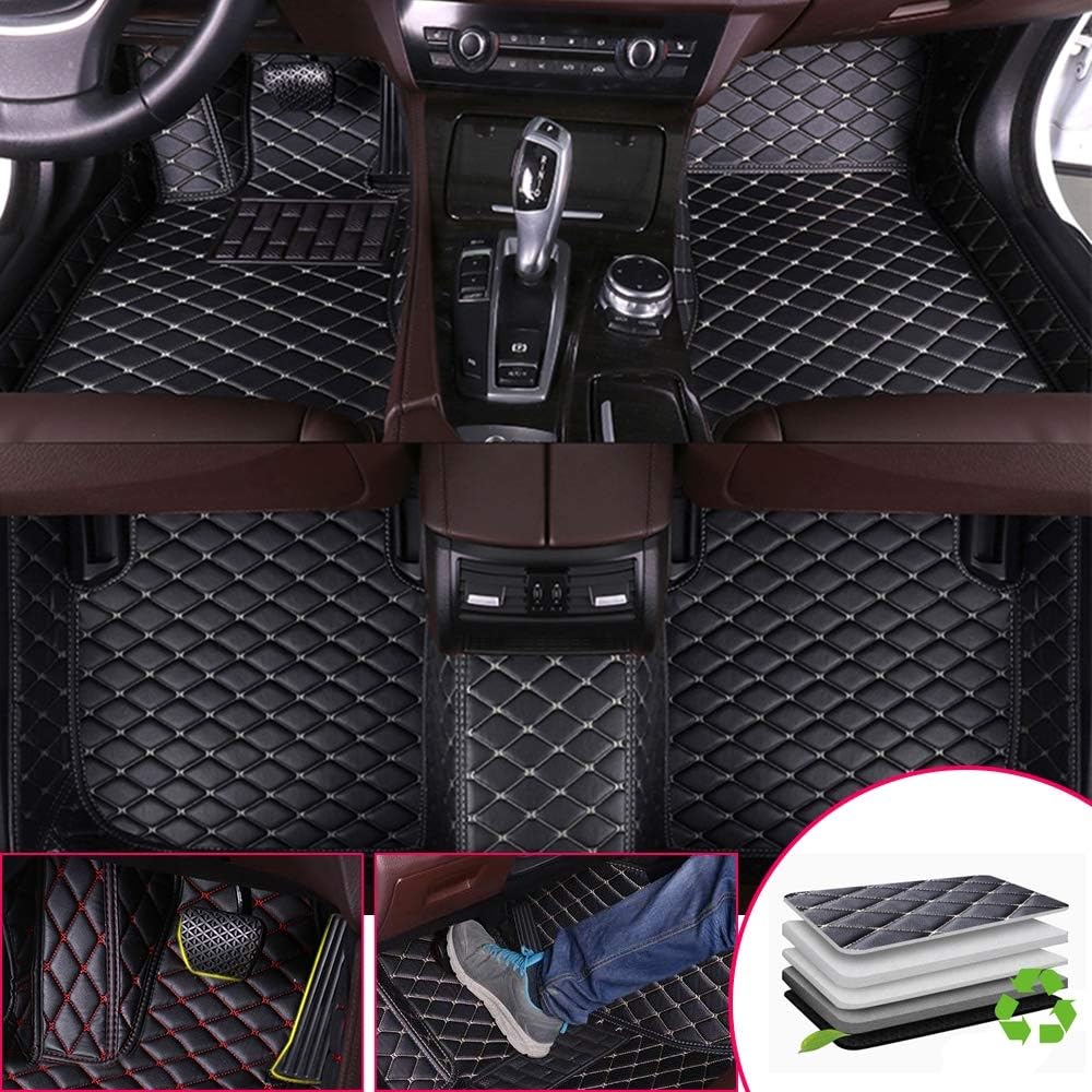 Black Beige Custom Car Floor Mats for Honda Civic U886