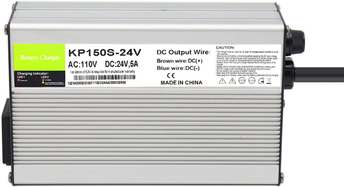 24V 5A Battery Charger with 3-Pin XLR Connector, Pack of 2 Y61035