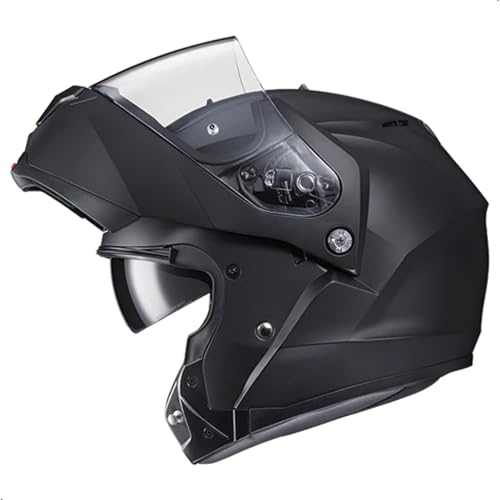 Solid Modular Motorcycle Helmet with Pinlock Shield, DOT Approved, Semi Flat Black, Medium B7916