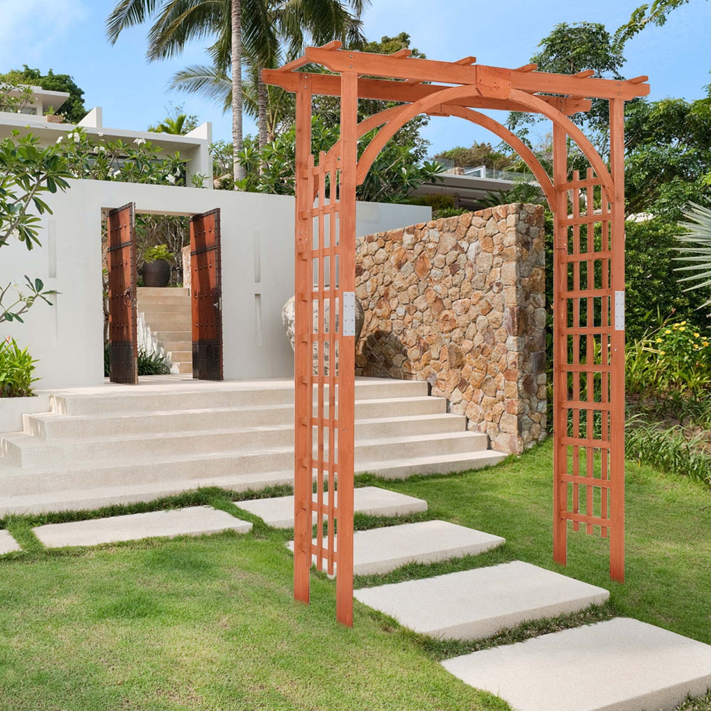 Wooden Cedar Arbor Arch Pergola Trellis I5523