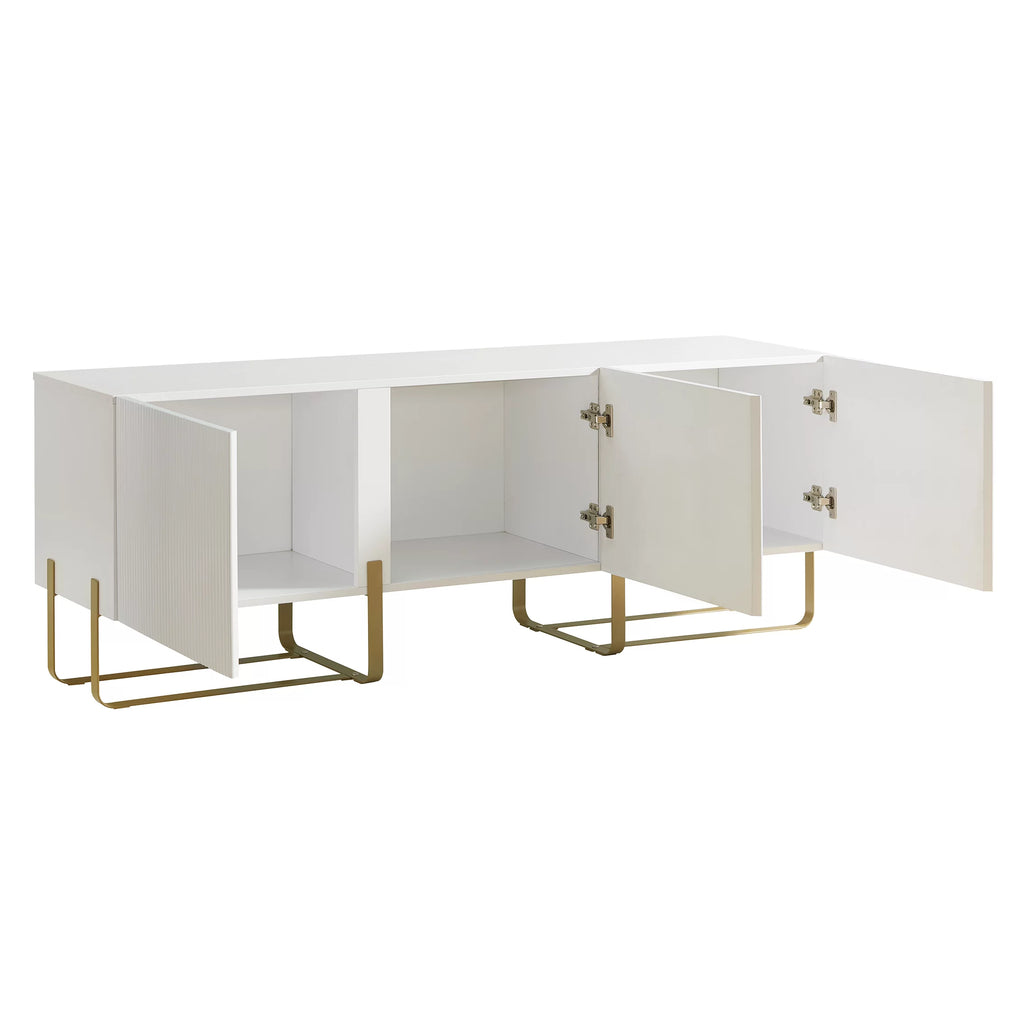 White 3 Cabinet TV Stand A5840