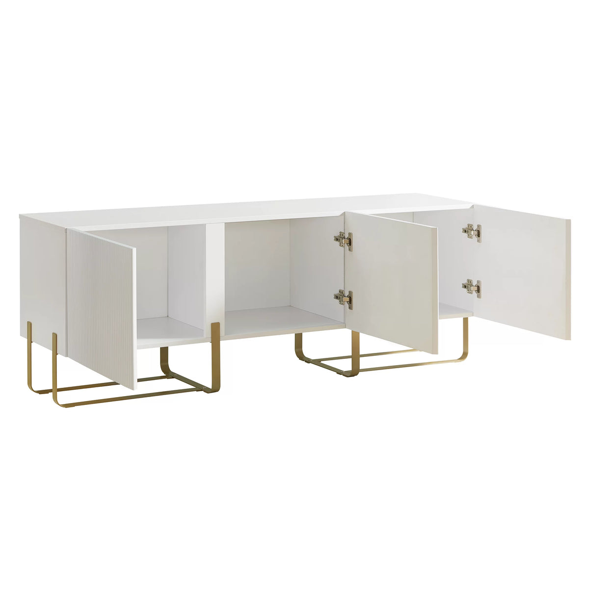 White 3 Cabinet TV Stand A5840