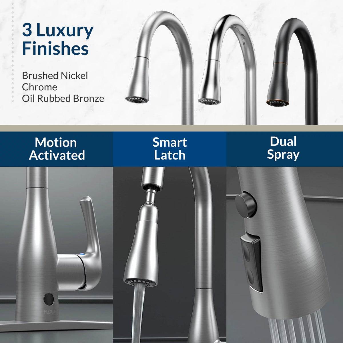Touchless Kitchen Faucet Brushed Nickel N255