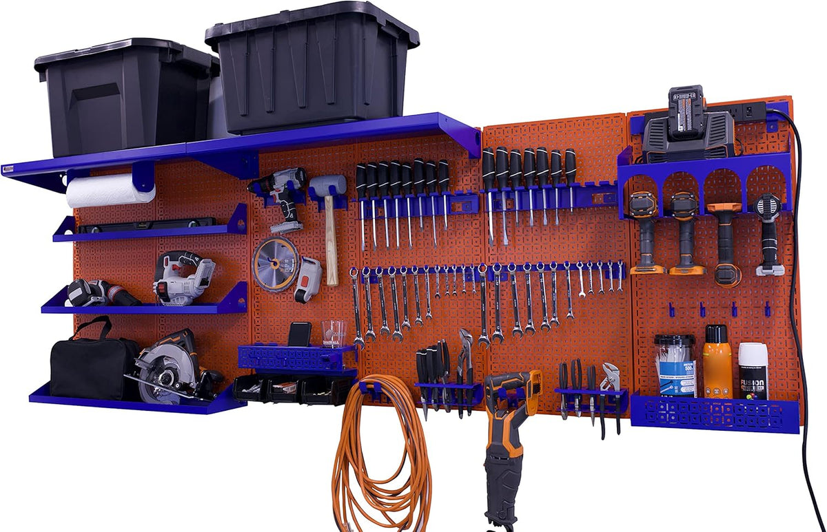 96" x 32" Metal Pegboard Wall Storage System O97692