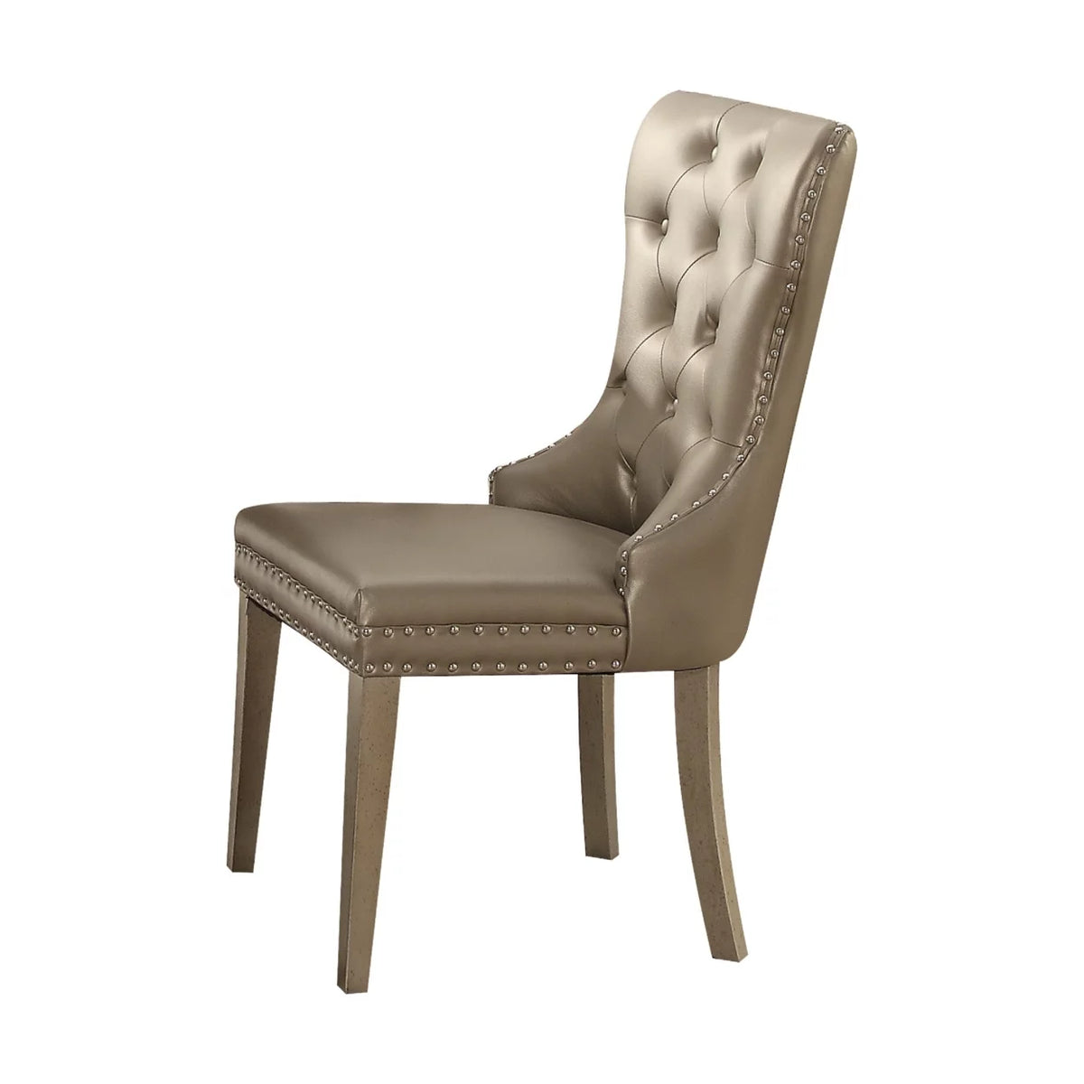 Leatherette Wooden Side Chair, Set of 2 T1680