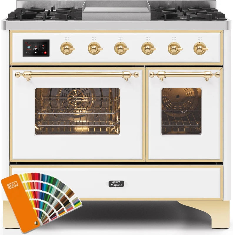 40 Dual Fuel Natural Gas Range with Brass Trim X341551