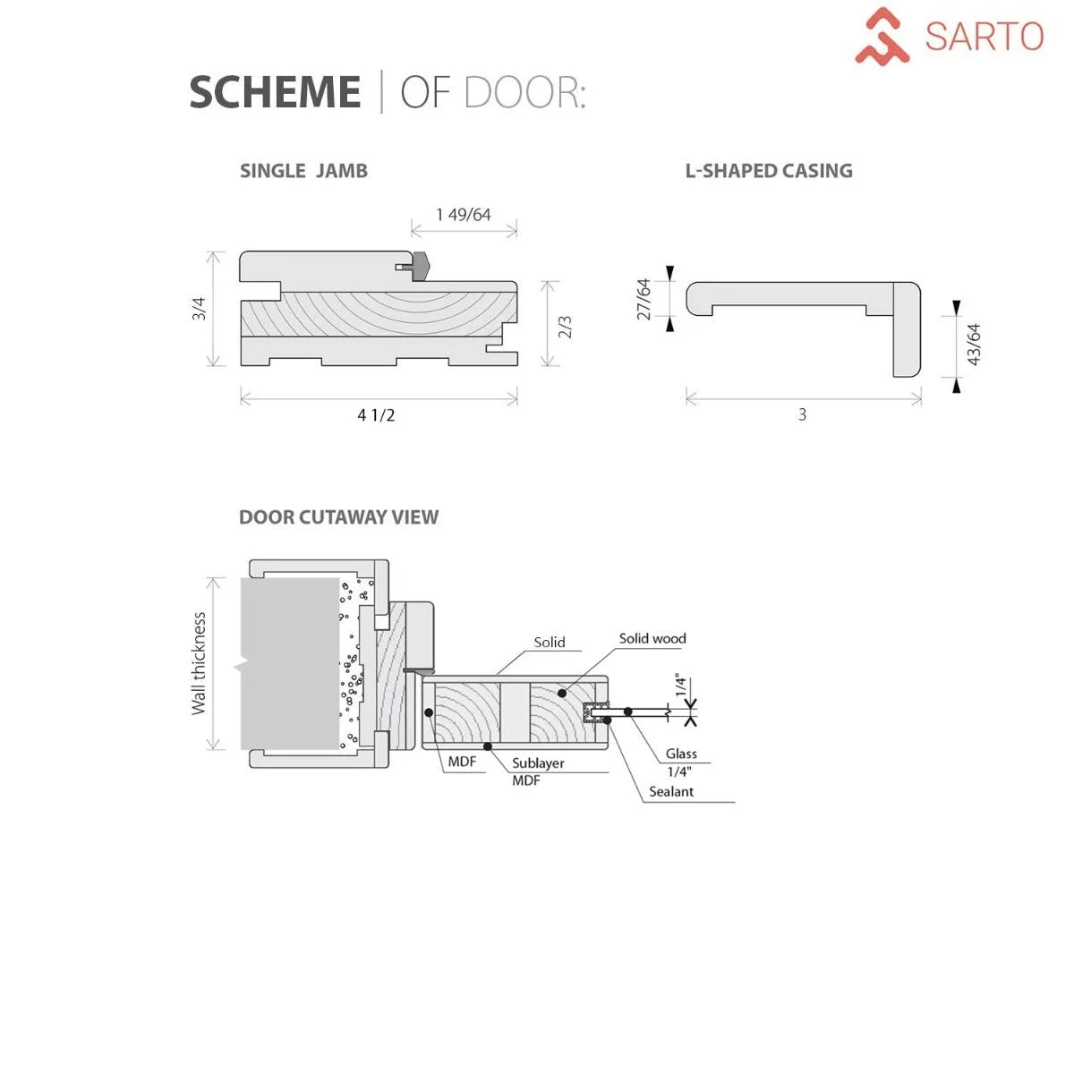 Solid French Double Doors 48 x 96 inches Frosted Glass Wood H15145