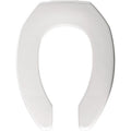 White Elongated Open Front Plastic Toilet Seat with Hinge Y304534