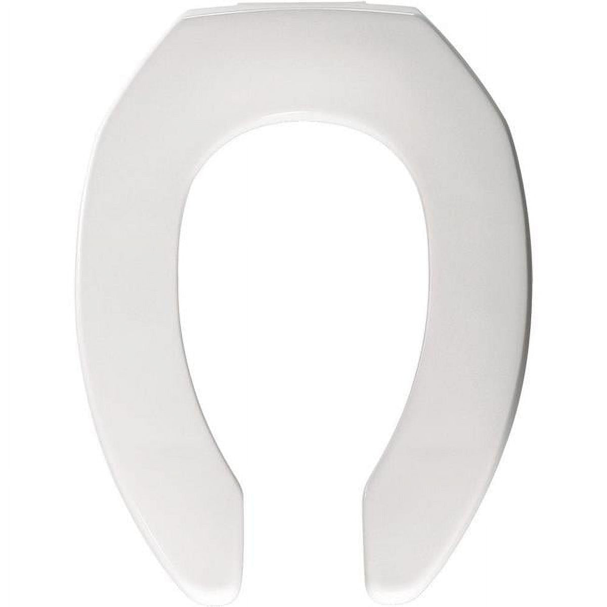 White Elongated Open Front Plastic Toilet Seat with Hinge Y304534